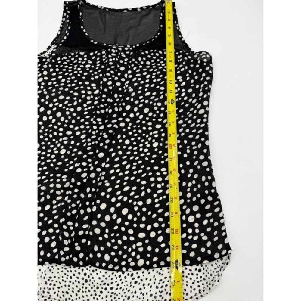 Express Sheer Black White Abstract Print Sleeveless Blouse Women's Small Career - Picture 10 of 10